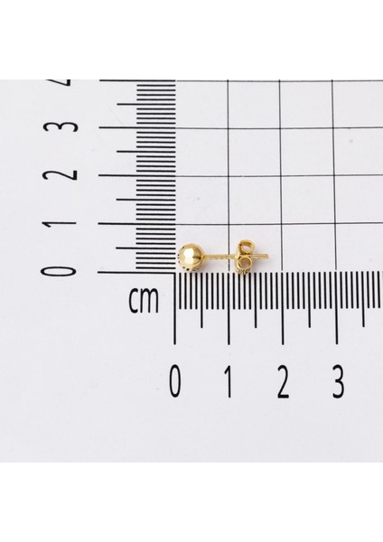 Petek 14 Ayar Altın Top Küpe 5 Mm.