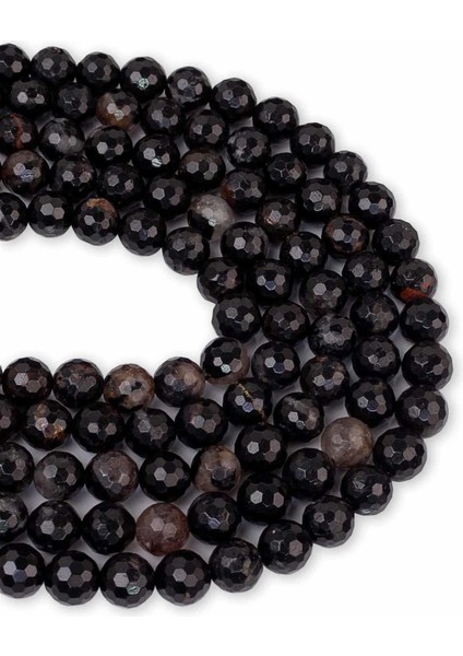 8 mm Faset Siyah Turmalin Taşı Dizi