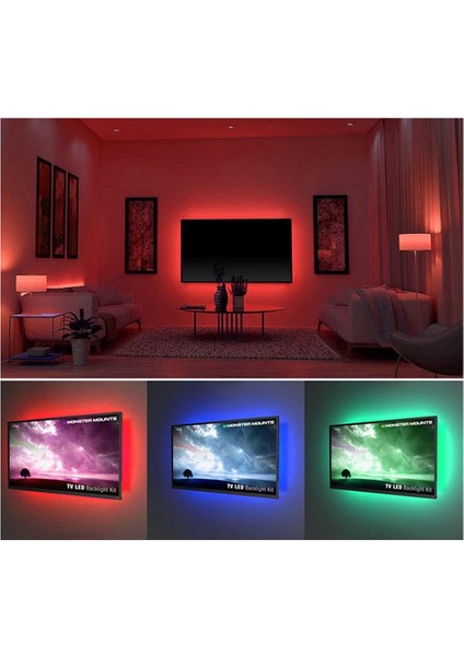 Sese Duyarlı Tv Arkası Rgb Şerit LED Kumandalı