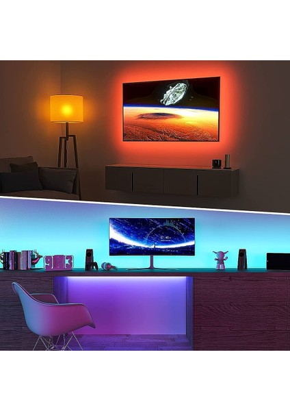 Sese Duyarlı Tv Arkası Rgb Şerit LED Kumandalı