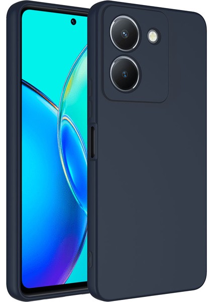 Vivo Y36 4g Kılıf Mara Lansman Silikon Mat Soft Içi Kadife Lacivert