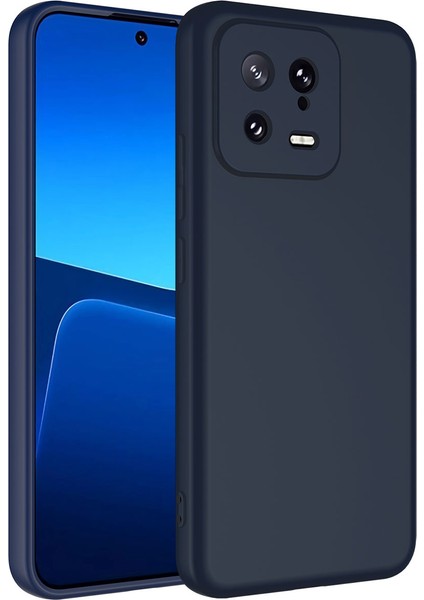 Xiaomi Mi 13 Kılıf Mara Lansman Silikon Mat Soft Içi Kadife Lacivert