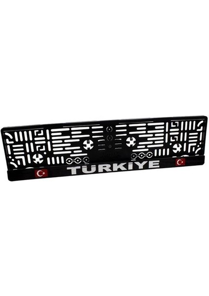 Türkiye Yazılı Plaka Altı Takmatik Kapaklı Siyah Plakalık
