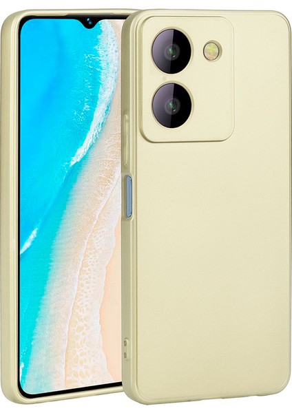 Casestreet Vivo Y36 4g Kılıf Mat Kamera Korumalı Premier Silikon Gold