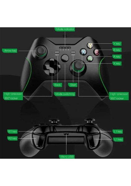 Xbox One Kablolu Oyun Kolu Pc ile Uyumlu Game Pad Rahat ve Konforlu Kullanım Özgün Tasarım XB2 fiyatları