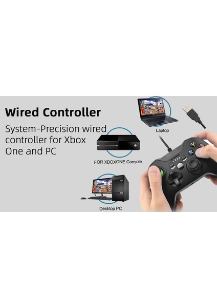 Xbox One Kablolu Oyun Kolu Pc ile Uyumlu Game Pad Rahat ve Konforlu Kullanım Özgün Tasarım XB2 fırsatları