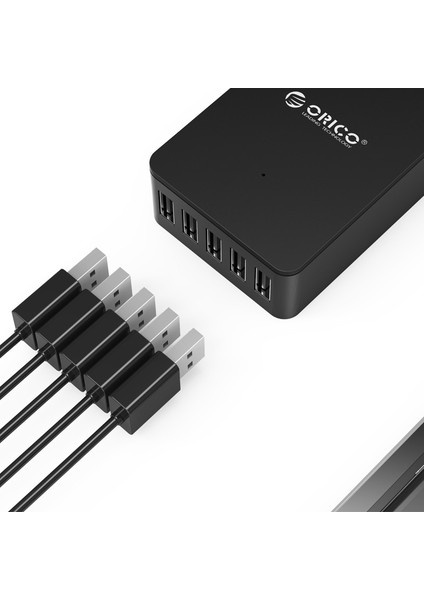 5 Port USB 40W Akıllı Masaüstü Hızlı Şarj Cihazı, Cse-5u-Eu-Bk-Pro, Siyah