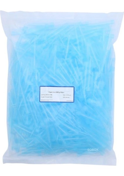 Otomatik Pipet Ucu 1000 ul Mavi - 500 Adetlik Paket - Non Steril - Kimyasal Dayanıklılığı Yüksek