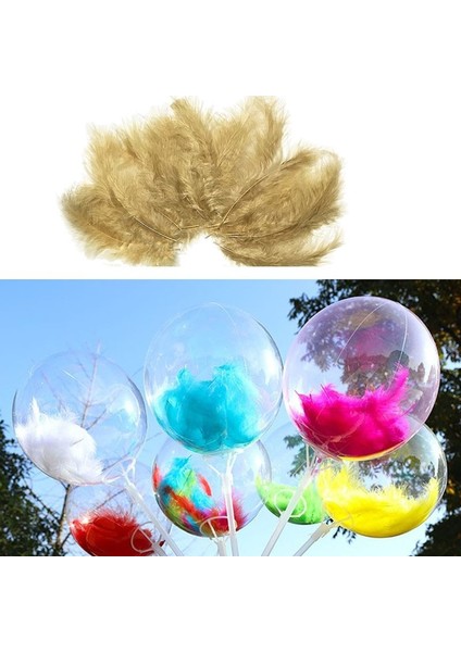 Altın Renk Dekorasyon ve Balon Içi Süsleme Tüyü 100 Lü 1 Paket