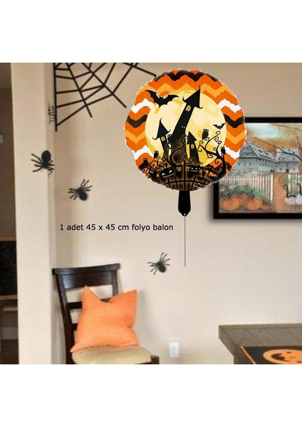 Witch Castle Halloween Temalı 45X45 cm Folyo Balon 1 Adet