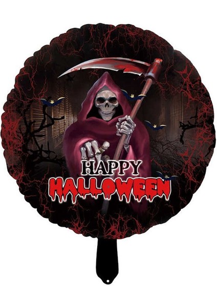 Happy Halloween Yazılı Oraklı Azrail Temalı 45X45 cm Folyo Balon 5 Adet fiyatları