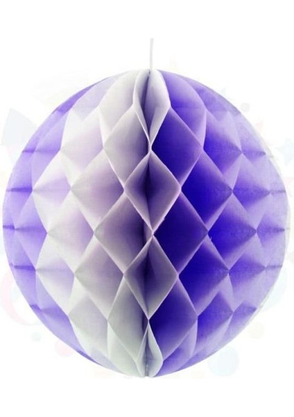 Mor Beyaz Renk 1 Adet Petek Dekor Asma Süs 30 cm Hallow