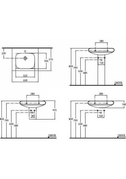 Lavabo Ideal Standart Moments 65X51,5