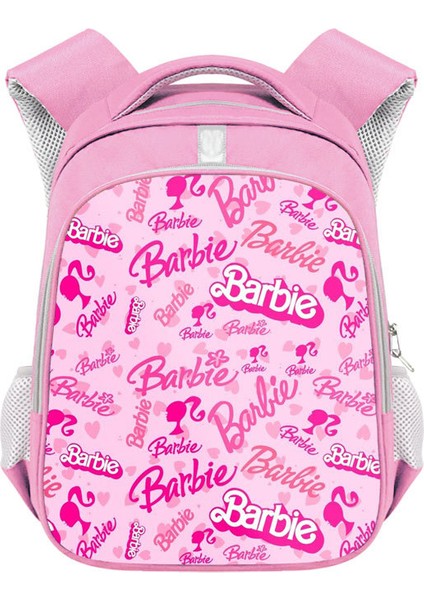 Barbie Kız Okul Çantası Barbie Polyester Yansıtıcı Şerit Sırt Çantası Büyük Kapasiteli Öğrenci Sırt Çantası (Yurt Dışından)