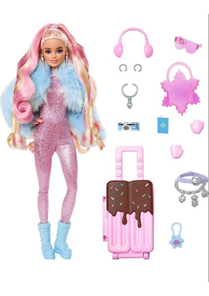 HPB16 Barbie Extra Seyehat Bebekleri Kar Temalı