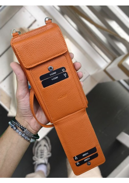 5008 Deri Erkek Kadın Kullanımlı Boyun ve Omza Takılan Zincir & Deri Askılı Telefon Hazneli Çanta modelleri