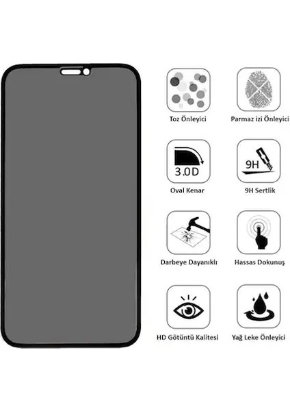 Iphone 12 Pro Uyumlu Hayalet Ekran Koruyucu Cam Tam Kaplama 9d
