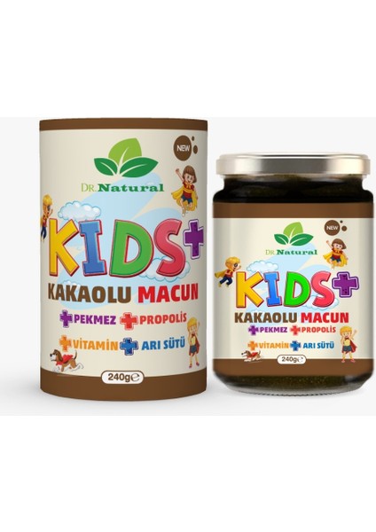 Dr. Natural Çocuk Macunu Kakao - Arı Sütü - Propolis - Pekmez ve Vitamin 240 gr