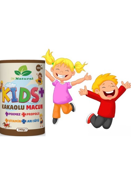 Dr. Natural Kids Çocuk Macunu Kakao - Arı Sütü - Propolis - Pekmez ve Vitamin 240 Gr.