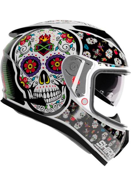SH-605 Sv Skull Candy Full Face Motosiklet Kaskı + Iridium Vizör