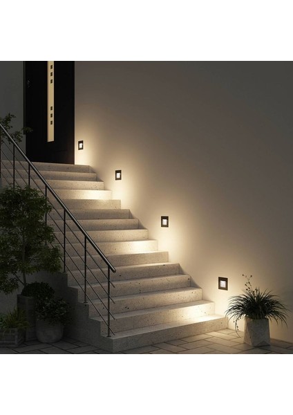 5 Watt Beyaz Işık Antrasit Kasa, Sensörsüz Merdiven, Basamak, Koridor, Antre Armatürü, LED Armatür fırsatları