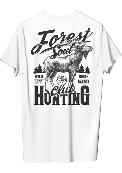 Erkek Avcılık Temalı Regular Tişört