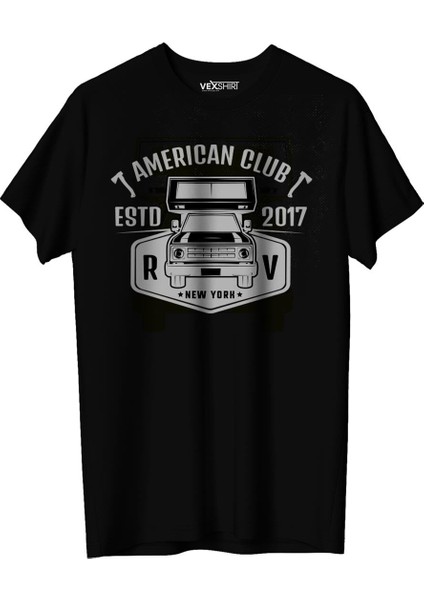 Erkek Karavan Kamp Temalı Regular Tişört