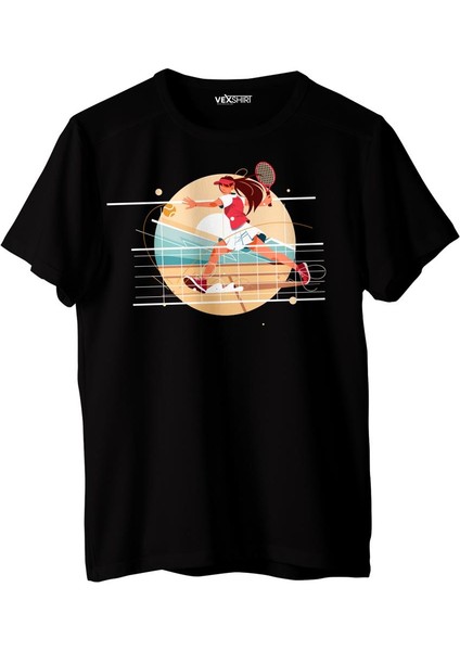 Kadın Tenis Temalı Regular Tişört