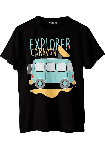 Kadın Karavan Kamp Temalı Regular Tişört