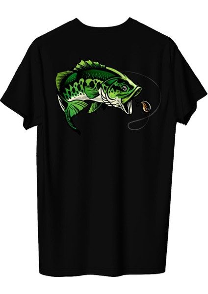 Erkek Balıkçılık Temalı Regular Tişört