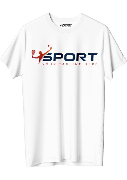 Erkek Tenis Temalı Regular Tişört