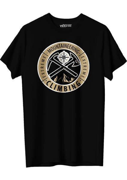 Erkek Dağcılık Buıldıng Temalı Regular Tişört