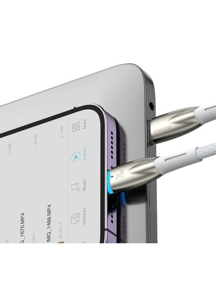 LED Işıklı 20W 1mt iphone Şarj Kablosu Type-C To Iphone Şarj Iphone 12 13 14 Pro Max Şarj Kablo