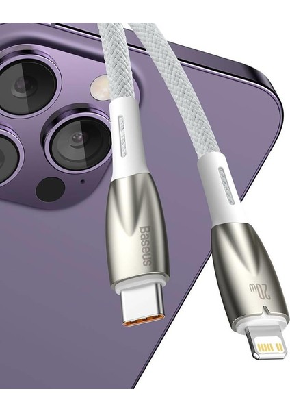 LED Işıklı 20W 1mt iphone Şarj Kablosu Type-C To Iphone Şarj Iphone 12 13 14 Pro Max Şarj Kablo