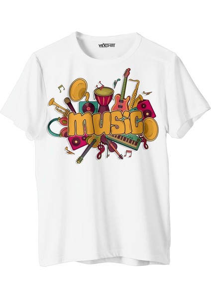 Kadın Müzik Temalı Regular Tişört