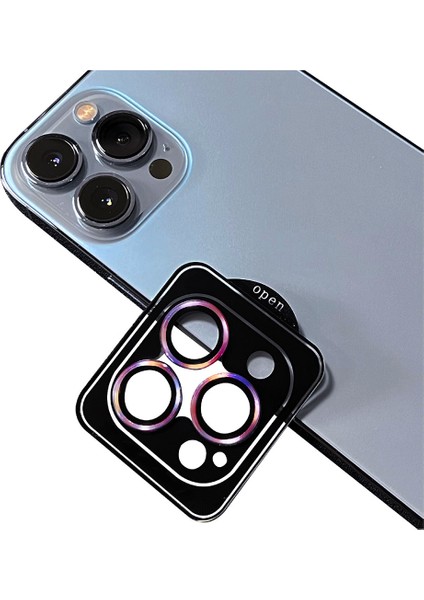 Apple iPhone 13 Pro Kamera Lens Koruyucu Renkli Tasarım Kolay Takma Aparatlı (Cl-09)