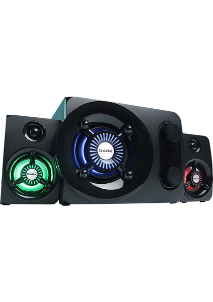 SP-212 Total 25W Rms 7 Farklı Renk Titreşimli LED 2+1 Multimedya Speaker (DK-AC-SP212)