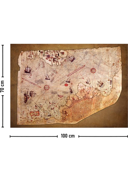 Piri Reis 1513 Dünya Haritası Duvar Örtüsü Halısı