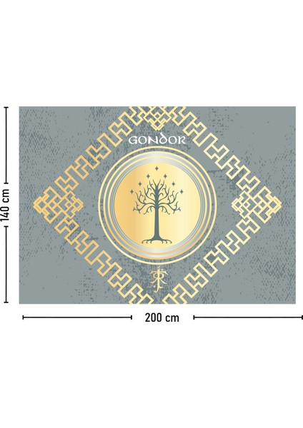 Yüzüklerin Efendisi Gondor Tolkien Duvar Örtüsü Halısı