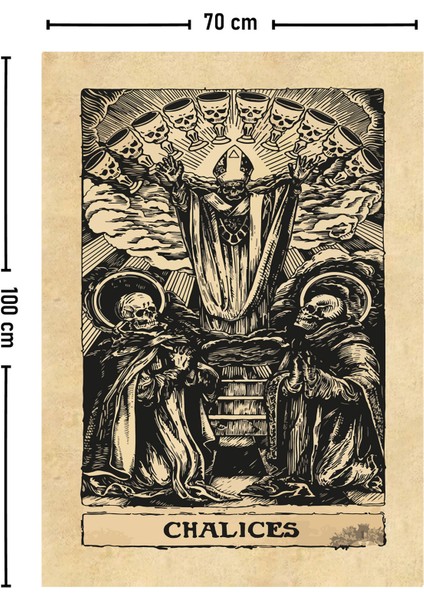Tarot Kartı Chalices Duvar Örtüsü Halısı