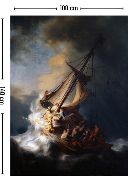 Rembrandt - Celile Denizi'nde Fırtına Tablosu Duvar Örtüsü Halısı