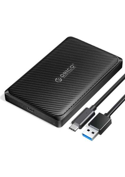 Type-C Usb3.0 To USB 2.5 Inç HDD SSD Harici Slim Harddisk Kutusu, 2189C3-V1-BK, Siyah