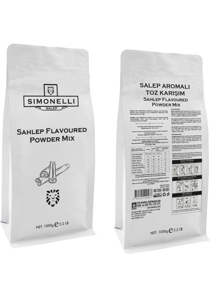 Salep Tarçınlı 1000 gr Paket Simonelli