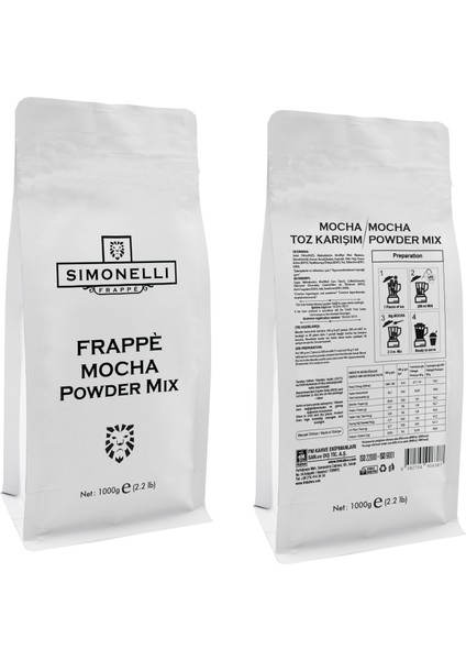 Frappe Ice Coffee Mocha 1000 gr Paket Simonelli