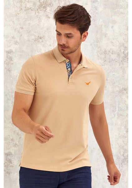 Volant Erkek Polo Tişört - Bej