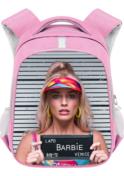 Barbie Kız Okul Çantası Barbie Polyester Yansıtıcı Şerit Sırt Çantası Büyük Kapasiteli Öğrenci Sırt Çantası (Yurt Dışından)