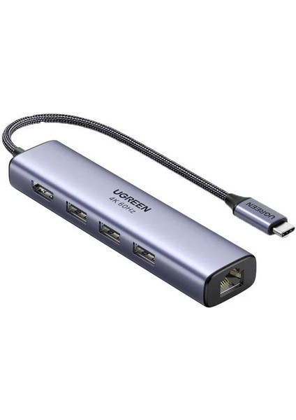 Type-C To 3*usb 3.0 4K 60Hz HDMI RJ45 1000MBPS Ethernet Dönüştürücü Çoklayıcı Hub Adaptör