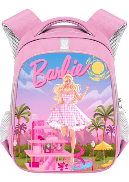 Barbie Kız Okul Çantası Barbie Polyester Yansıtıcı Şerit Sırt Çantası Büyük Kapasiteli Öğrenci Sırt Çantası (Yurt Dışından)