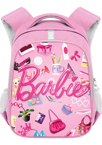 Barbie Kız Okul Çantası Barbie Polyester Yansıtıcı Şerit Sırt Çantası Büyük Kapasiteli Öğrenci Sırt Çantası (Yurt Dışından)