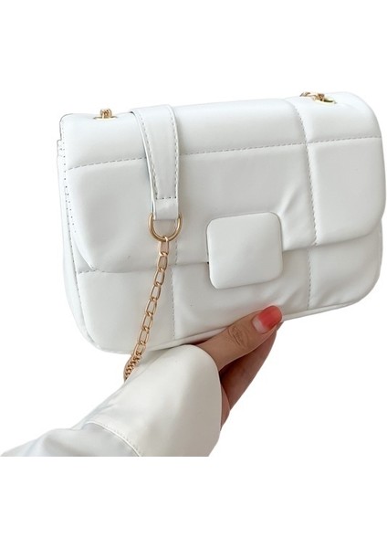 Kadın Omuz Çantası Messenger Çanta Tek Renk Zincir Çanta Basit Günlük (Yurt Dışından)